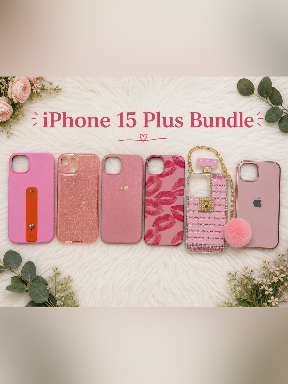Pink iPhone 15 Plus Case Bundle – Stylish Protective Covers